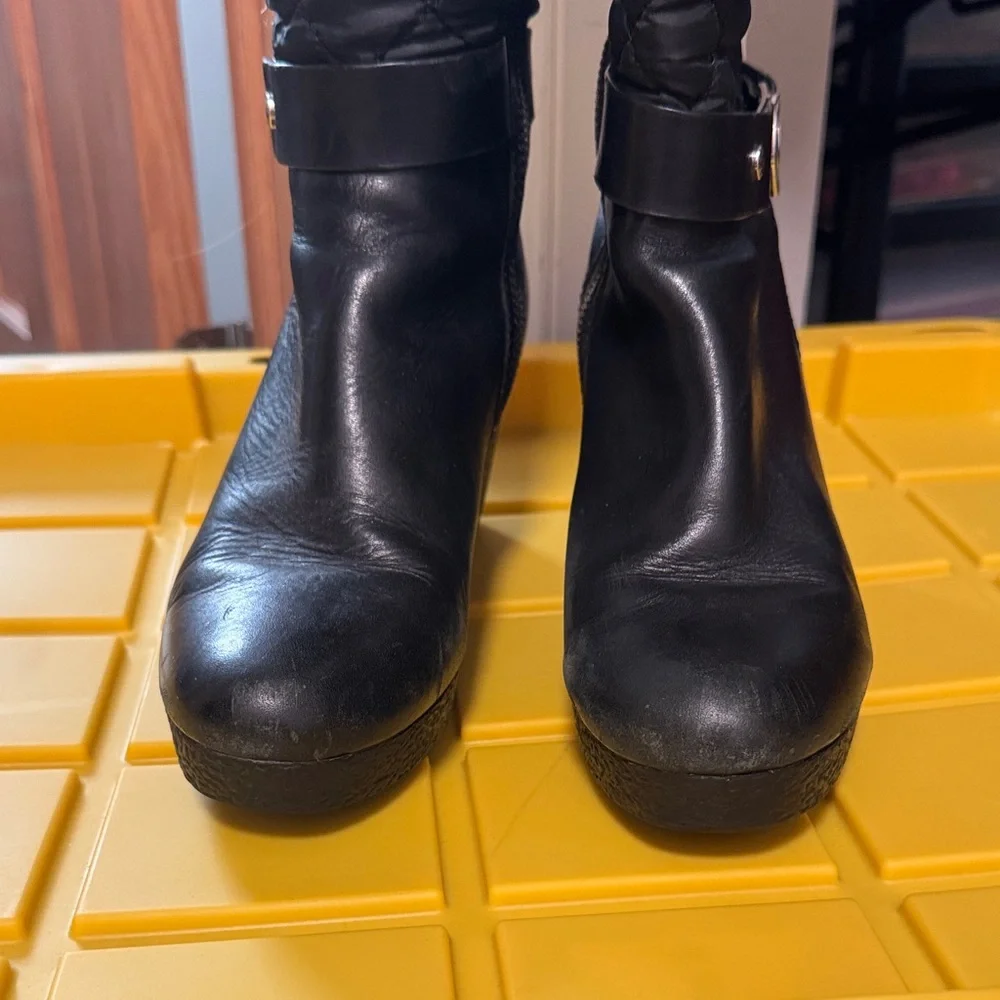 Michael Kors Black Quilted Wedge Boots